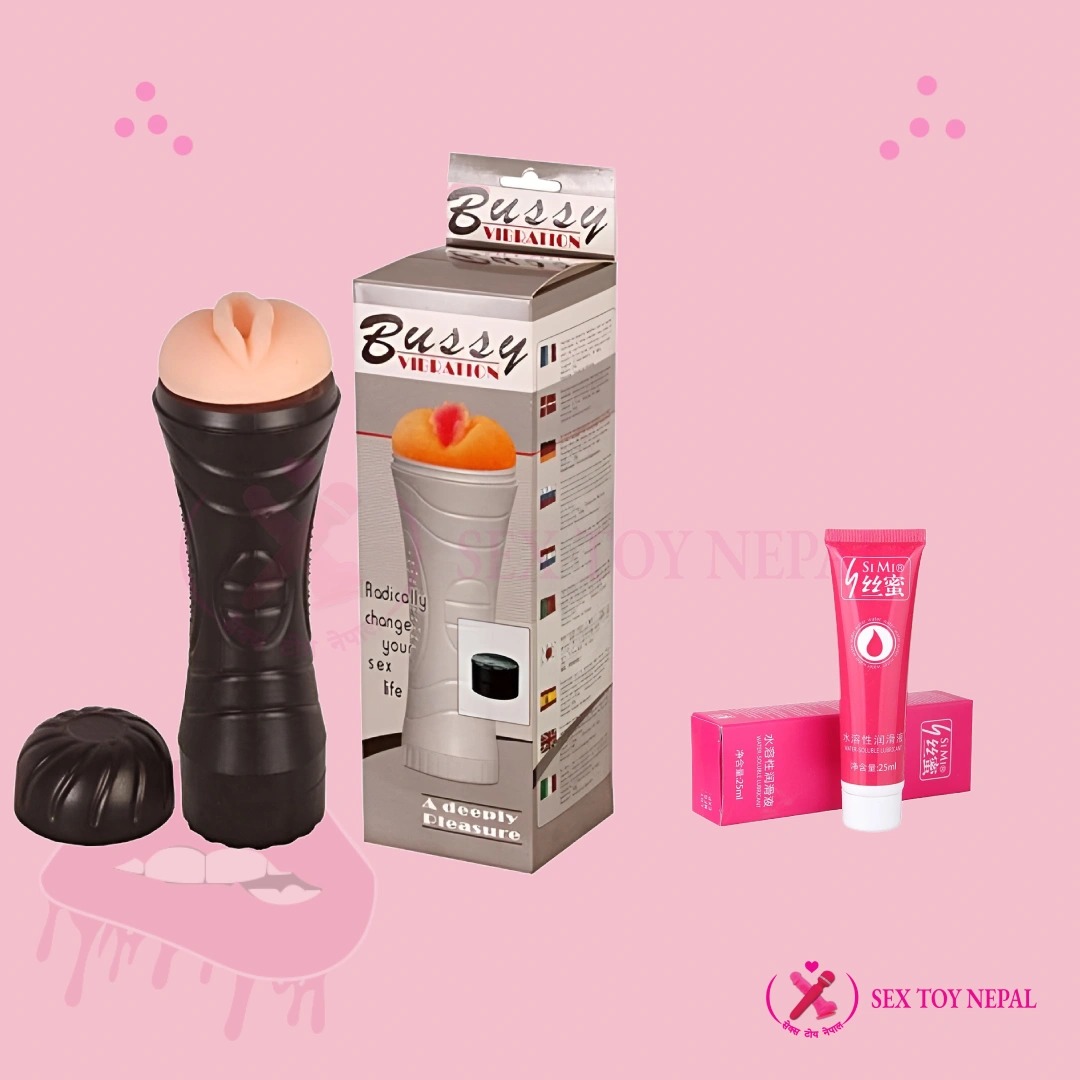 Bussy Vibration Masturbation Cup and Lube Combo Offer