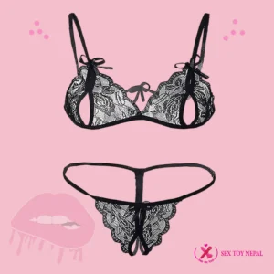 Net Bikini Bra Panty Set _ Lingerie for Women