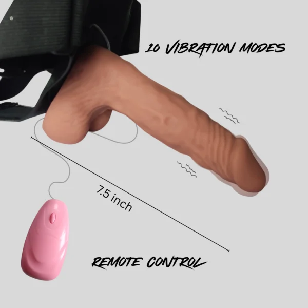 7.5-inch Realistic Strap-On Remote Controlled Dildo - Image 2