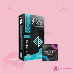 SKORE ZIGZAG Dotted and Ribbed Condoms