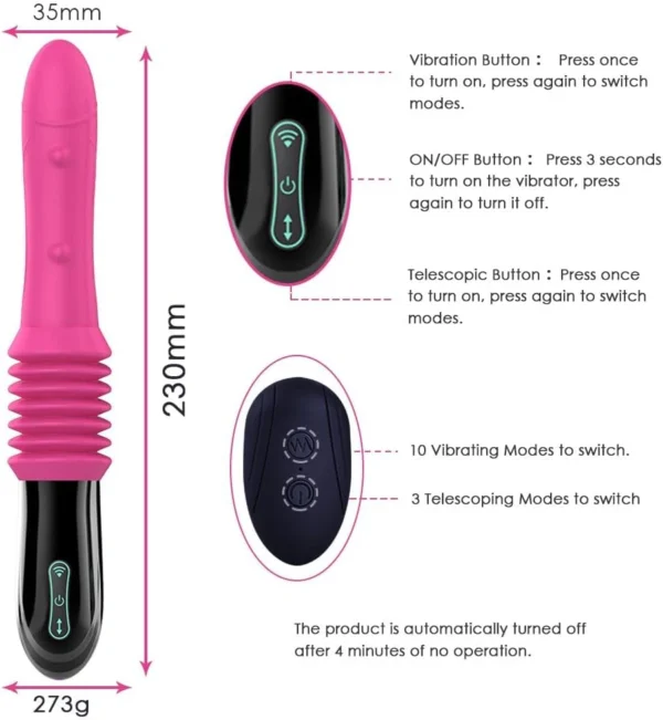 Sex Machine Telescopic Dildo Vibrator Automatic Thrusting G-Spot Massager 2